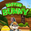 Easter bunny. Rabbit frenzy: Easter eggs storm