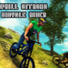 Uphill offroad bicycle rider