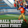 Football rugby players fight