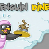 Penguin diner. Ice penguin restaurant